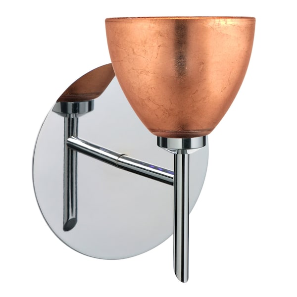 Besa Lighting Divi Mini Sconce, Copper Foil, Chrome Finish, 1x5W LED 1SW-1758CF-LED-CR - main